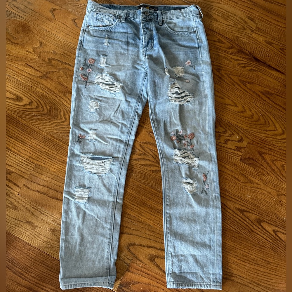 Lucky Brand Sienna slim boyfriend jeans embroidered size 2